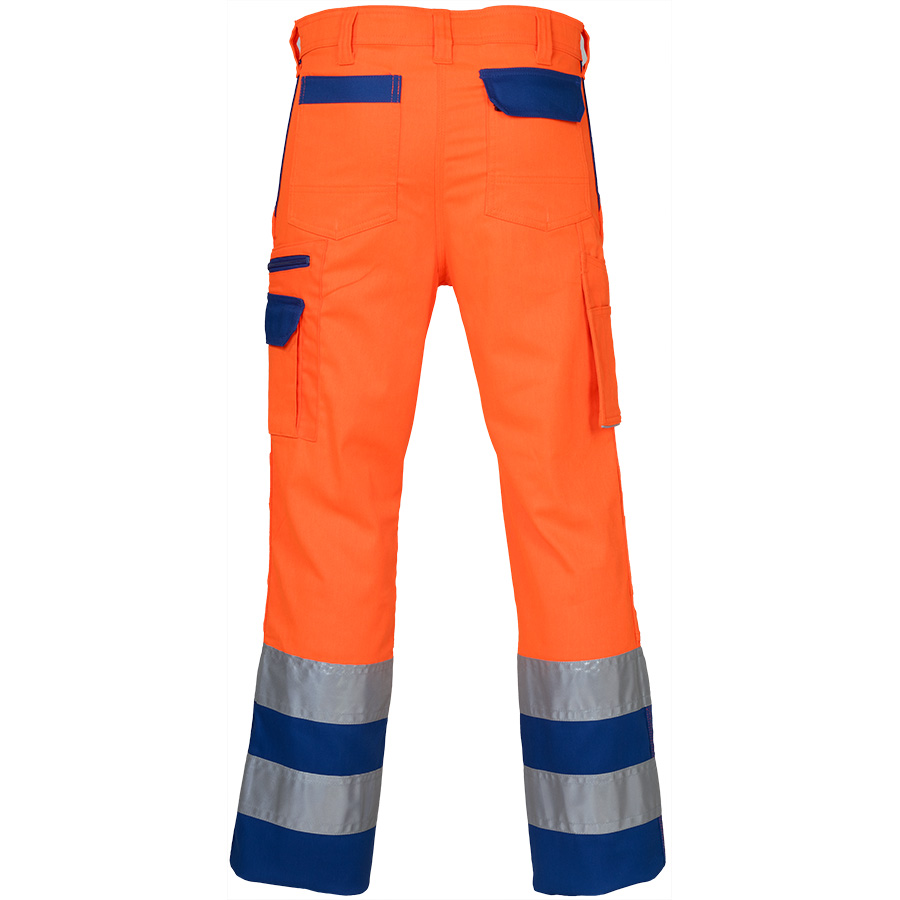 Warnschutz-Bundhose SICURELAST REFLEX, leuchtorange/blau