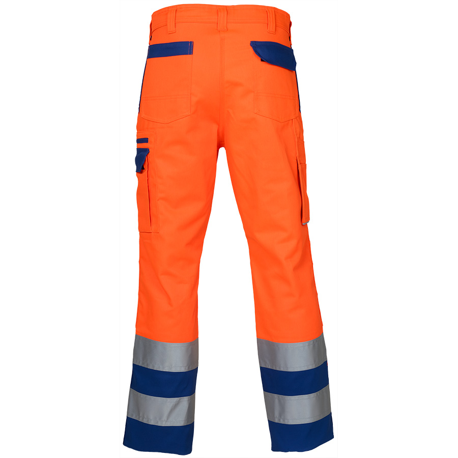 Warnschutz-Bundhose PROGRESSO REFLEX, leuchtorange/blau