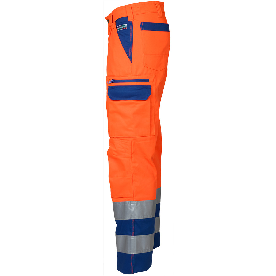 Warnschutz-Bundhose PROGRESSO REFLEX, leuchtorange/blau