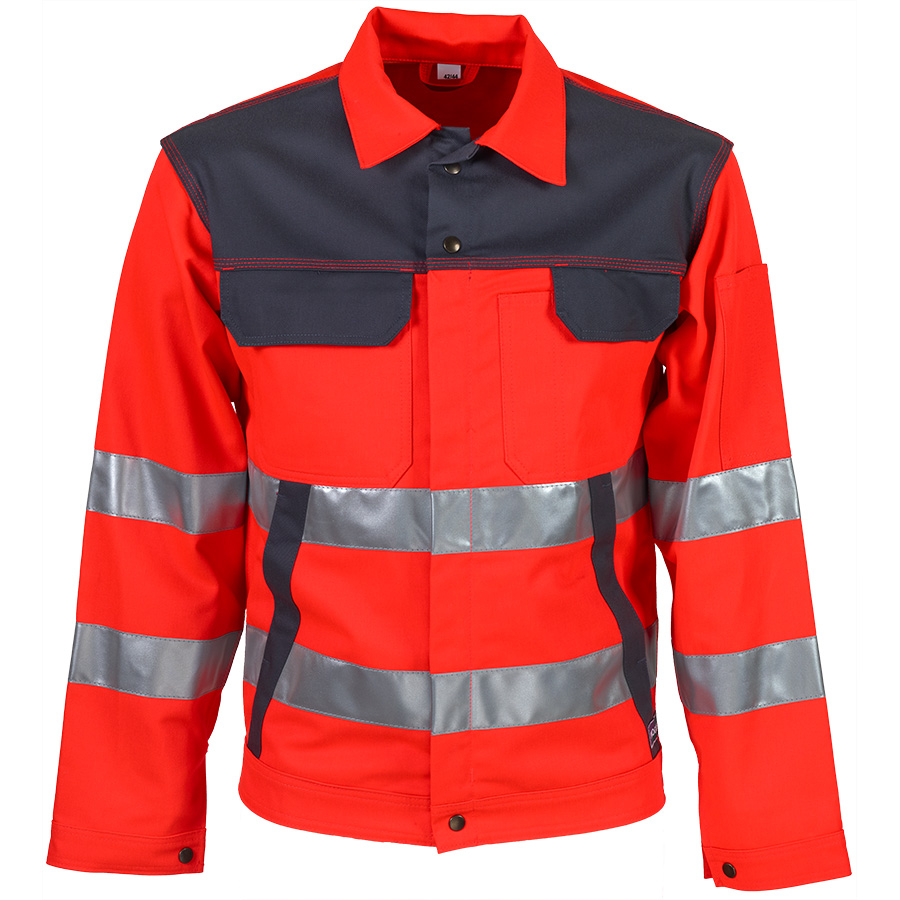 Warnschutz-Bundjacke PROGRESSO REFLEX, leuchtrot/grau