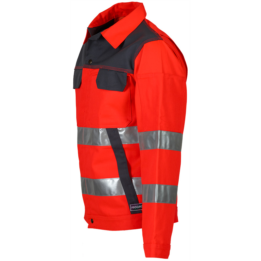 Warnschutz-Bundjacke PROGRESSO REFLEX, leuchtrot/grau