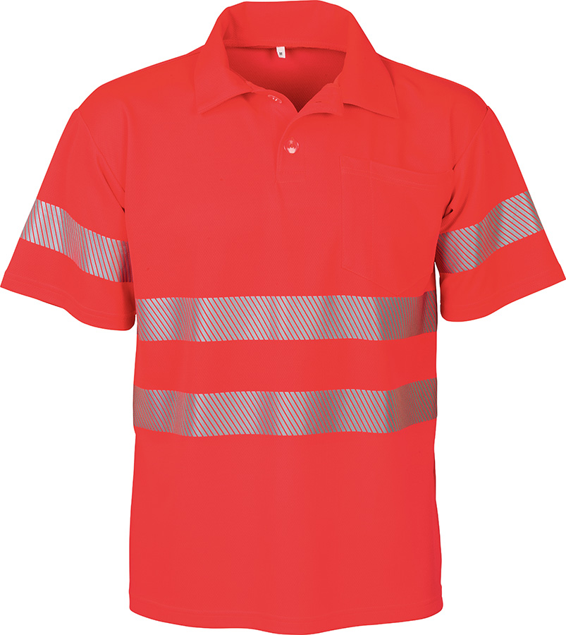 Warnschutz-Poloshirt BIOACTIVE REFLEX, leuchtrot