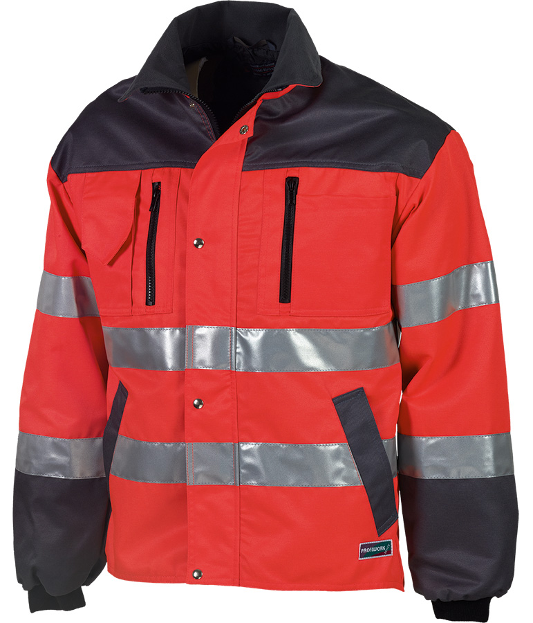 Warnschutz-Jacke PROFIWORK REFLEX, leuchtrot/grau
