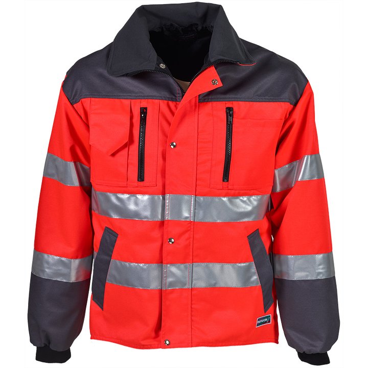 Warnschutz-Jacke PROFIWORK REFLEX, leuchtrot/grau