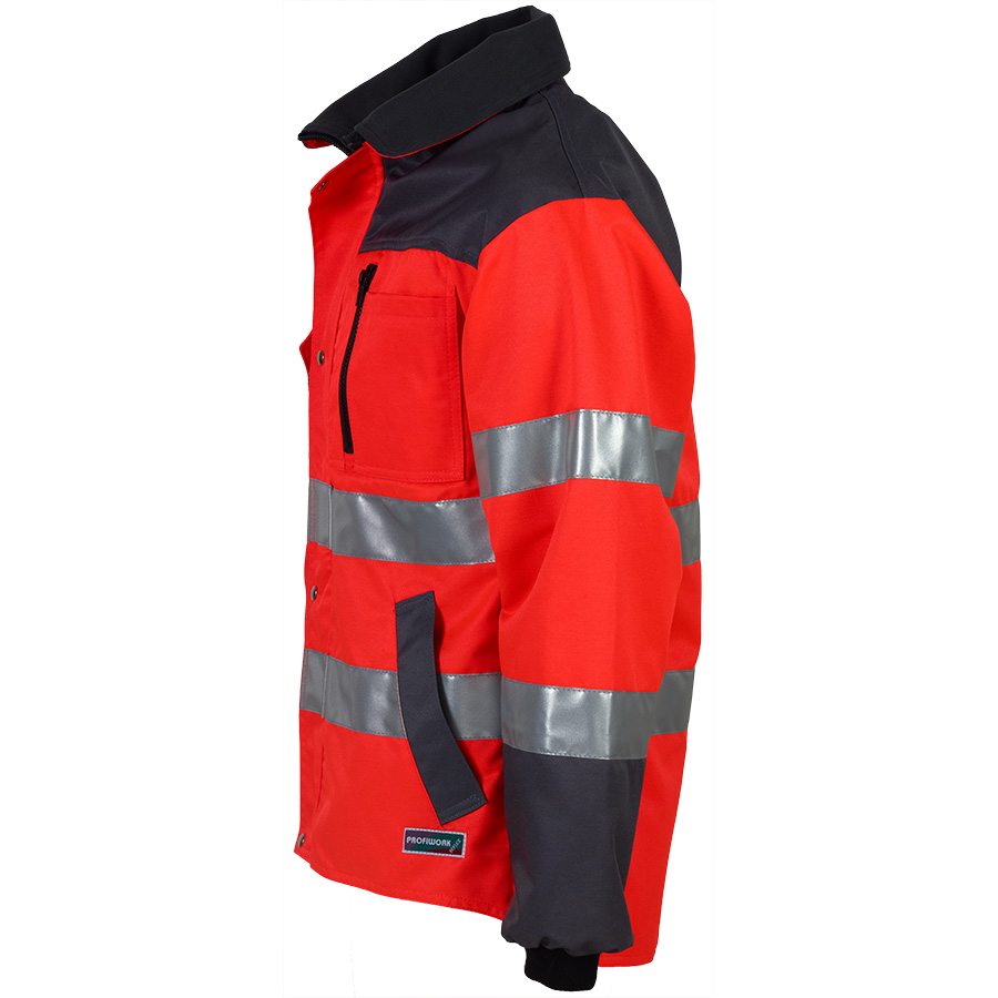 Warnschutz-Jacke PROFIWORK REFLEX, leuchtrot/grau