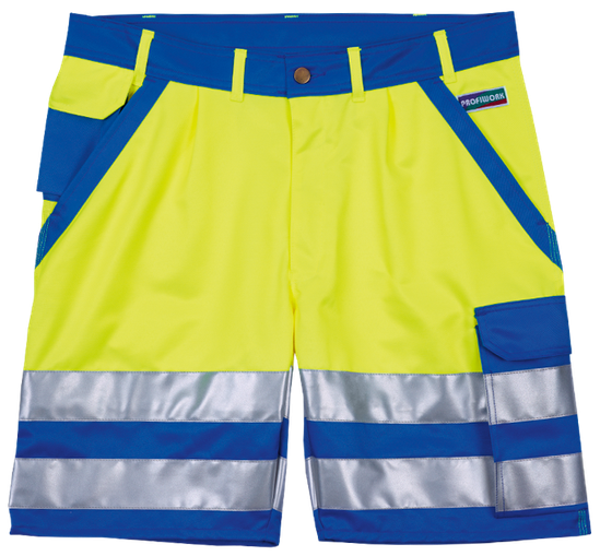 Warnschutz-Shorts PROFIWORK REFLEX, leuchtgelb/blau