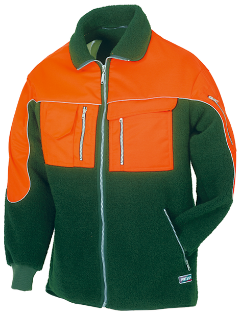 Forst-Faserpelzjacke FRISKY FORESTIER, grün/leuchtorange