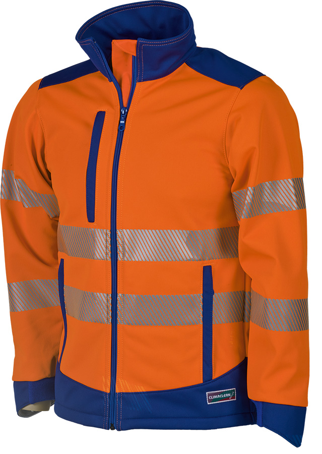 Allwetter-Warnschutzjacke CLIMACLEAN REFLEX, leuchtorange/blau