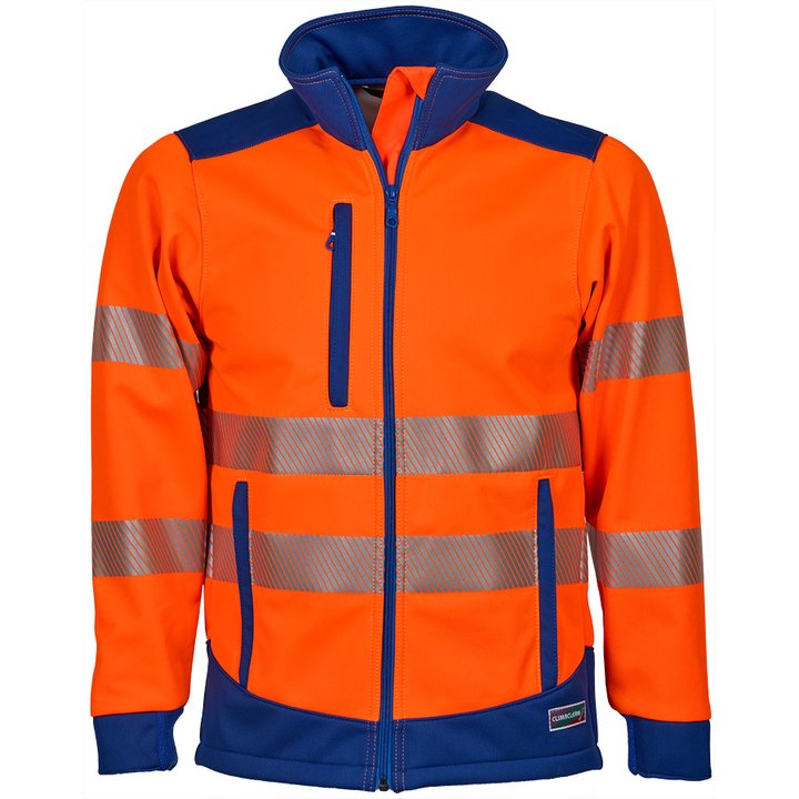 Allwetter-Warnschutzjacke CLIMACLEAN REFLEX, leuchtorange/blau