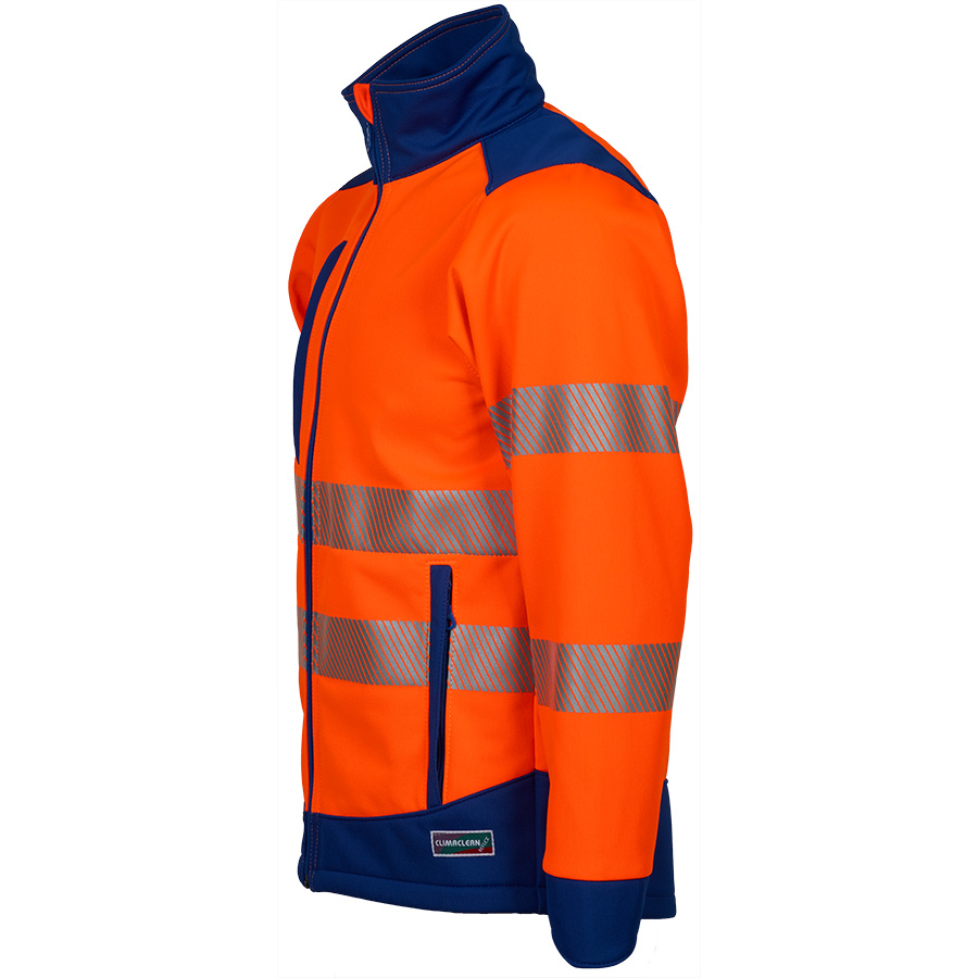 Allwetter-Warnschutzjacke CLIMACLEAN REFLEX, leuchtorange/blau