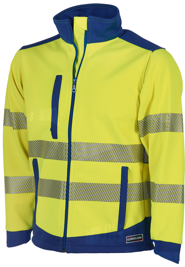 Allwetter-Warnschutzjacke CLIMACLEAN REFLEX, leuchtgelb/blau