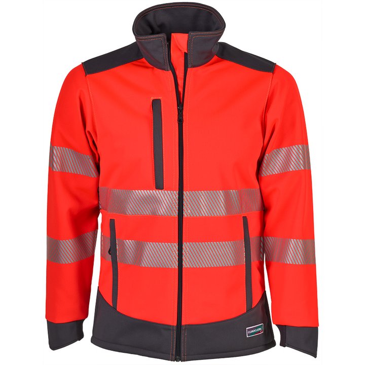 Allwetter-Warnschutzjacke CLIMACLEAN REFLEX, leuchtrot/grau