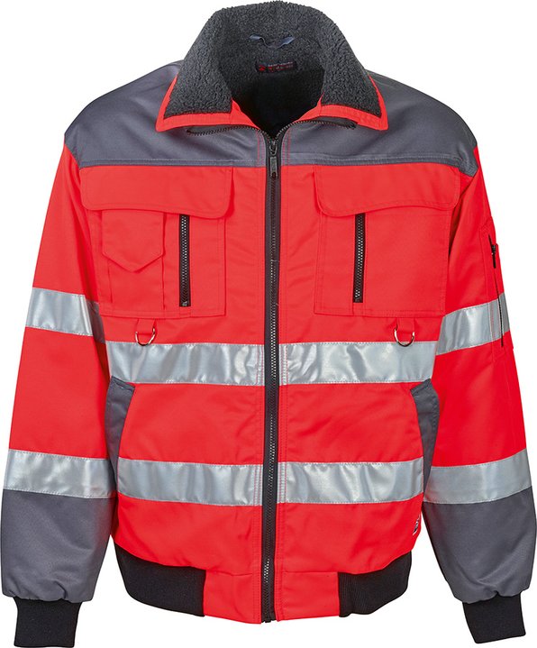 Warnschutzjacke TREKKER REFLEX, leuchtrot/grau