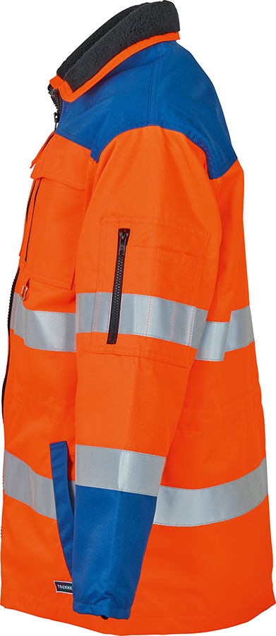 Lange Warnschutzjacke TREKKER REFLEX, leuchtorange/blau
