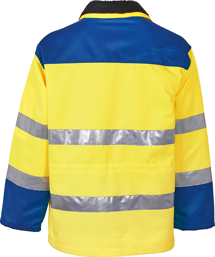 Lange Warnschutzjacke TREKKER REFLEX, leuchtgelb/blau