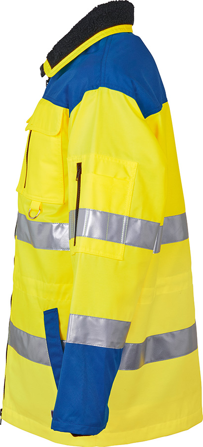 Lange Warnschutzjacke TREKKER REFLEX, leuchtgelb/blau