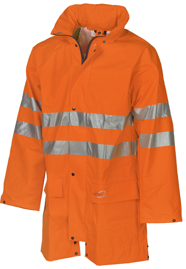 Leichte Regen-Warnschutzjacke SIOEN FLEXOTHANE REFLEX KASSEL, leuchtorange