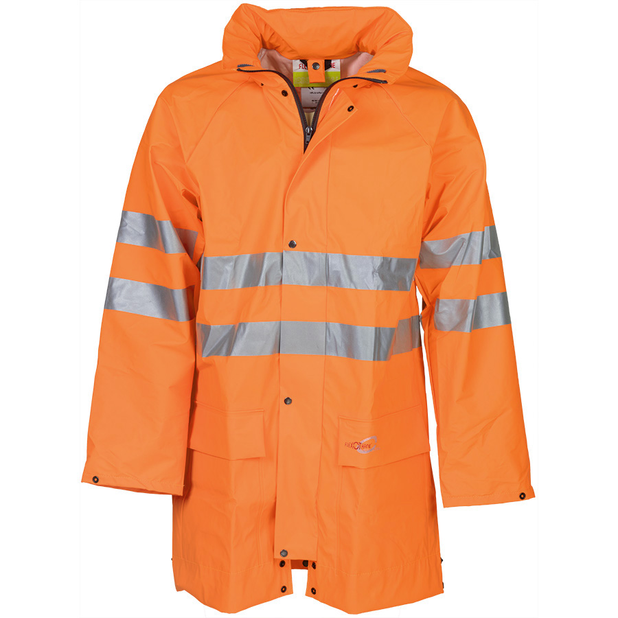 Leichte Regen-Warnschutzjacke SIOEN FLEXOTHANE REFLEX KASSEL, leuchtorange