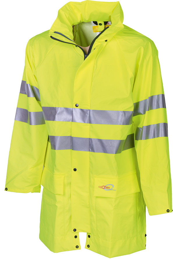 Leichte Regen-Warnschutzjacke SIOEN FLEXOTHANE REFLEX KASSEL, leuchtgelb
