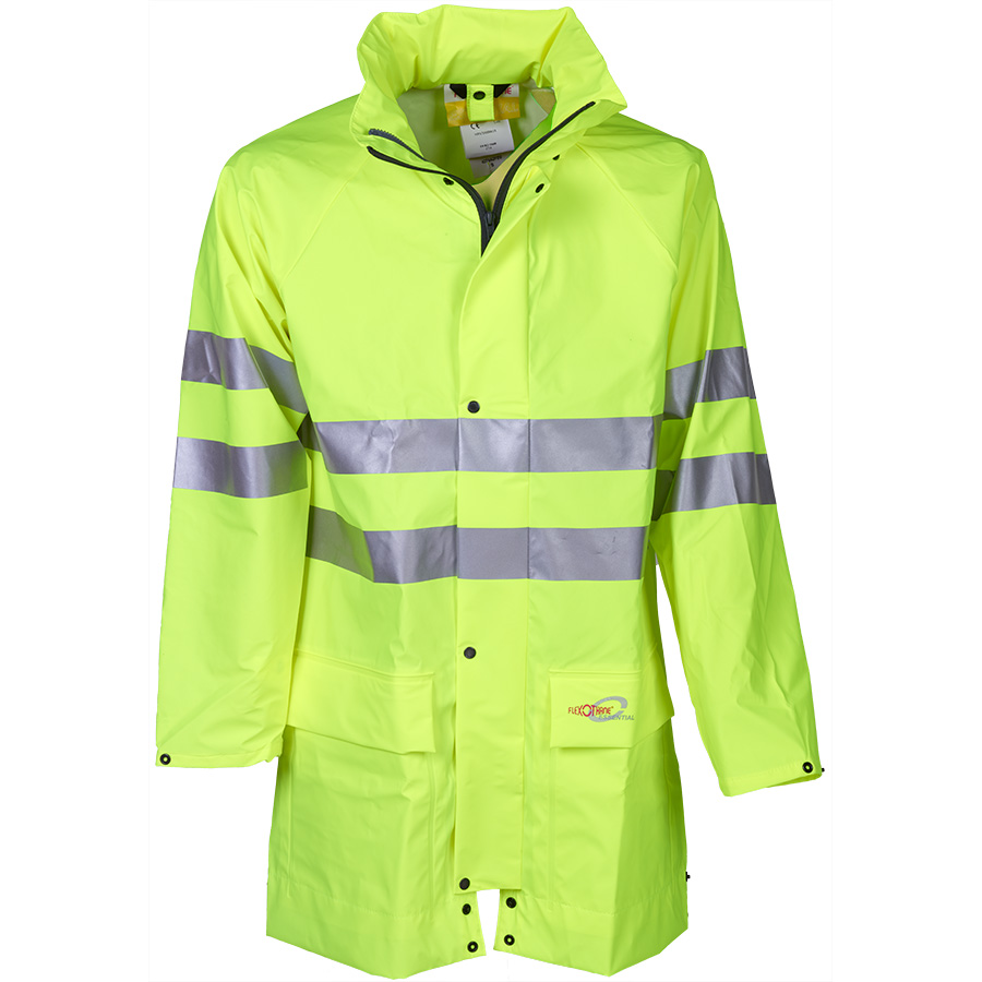 Leichte Regen-Warnschutzjacke SIOEN FLEXOTHANE REFLEX KASSEL, leuchtgelb