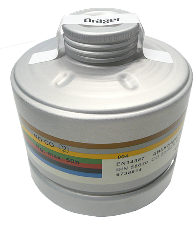 Gas-/Kombinationsfilter A2B2E2K2/Hg/NO/CO/P3 zu DRÄGER X-PLORE 4740 und 6300