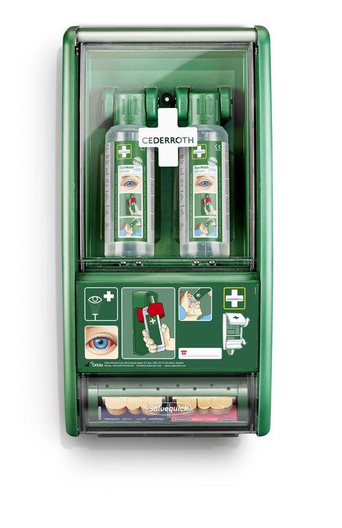 Wandschrank CEDERROTH Nr. 721500 mit Augenspülflaschen 2 x 1 l