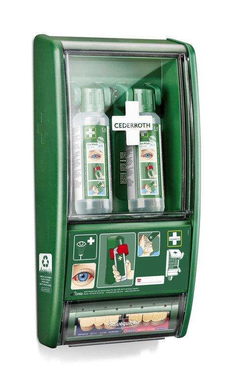 Wandschrank CEDERROTH mit Augenspülflaschen 2 x 0,5 l
