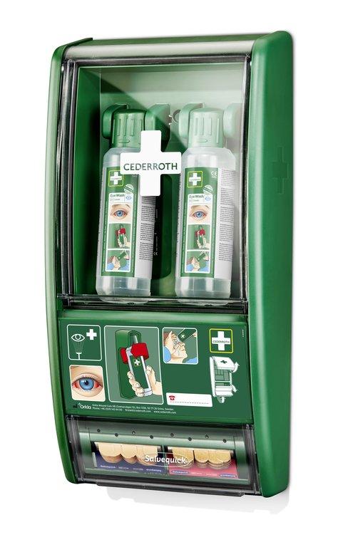 Wandschrank CEDERROTH mit Augenspülflaschen 2 x 0,5 l