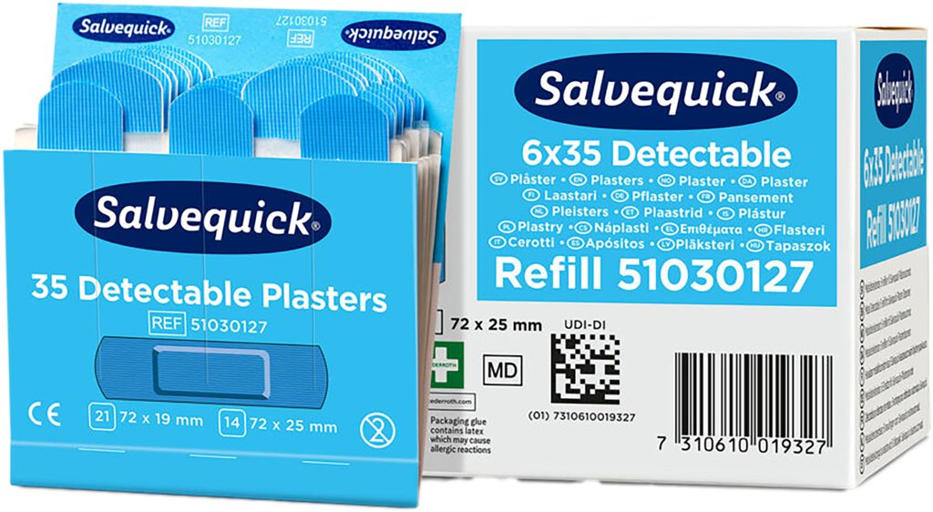 Textilheftpflaster SALVEQUICK Pflaster detektierbar, blau Nr. 51030127