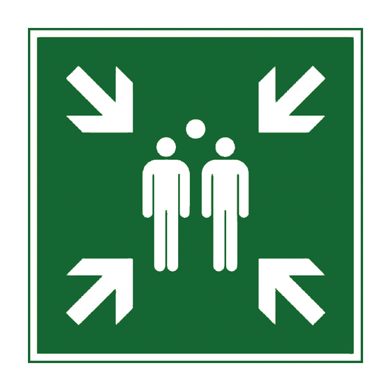 Rettungszeichen Sammelstelle 400 x 400 mm, Alu