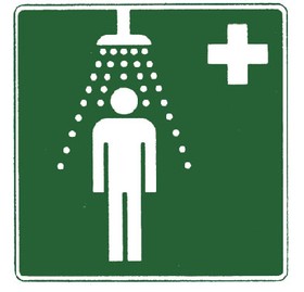 Rettungszeichen Notdusche 150 x 150 mm, Folie