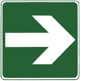 Rettungszeichen Richtungspfeil nach links/rechts 150 x 150 mm, Alu