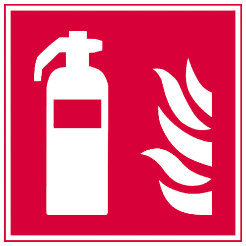 Brandschutzschild Feuerlöscher 200 x 200 mm, Folie
