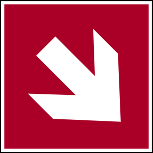 Brandschutzschild Richtungspfeil nach unten/oben 150 x 150 mm, Folie