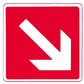 Brandschutzschild Richtungspfeil nach unten/oben 200 x 200 mm, Kunststoff