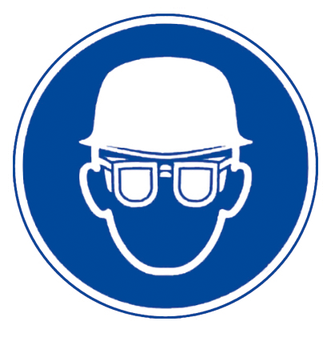Gebotsschild Augen- und Kopfschutz 200 mm, Folie
