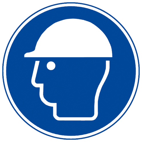 Gebotsschild Kopfschutz 50 mm, Folie