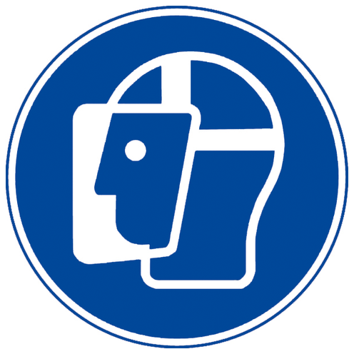 Gebotsschild Gesichtsschutz 200 mm, Folie