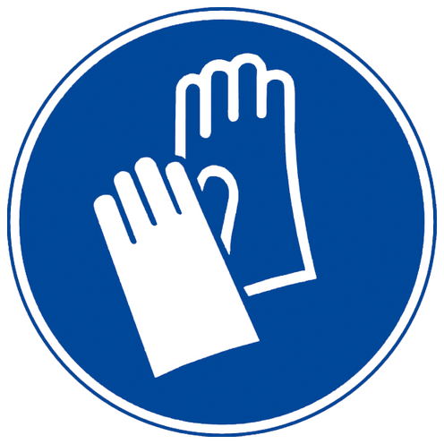 Gebotsschild Handschuhe 100 mm, Folie