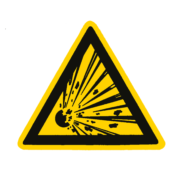 Warnschild Explosivstoffe 100 mm, Folie