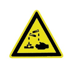 Warnschild Ätzende Stoffe 200 mm, Alu