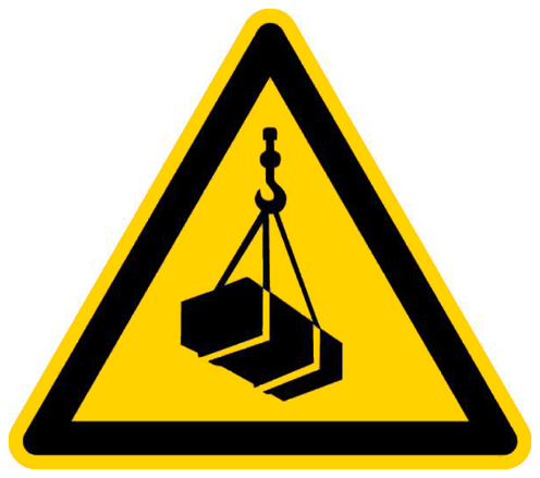Warnschild Schwebende Last 300 mm, Folie