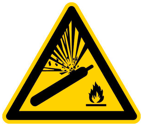Warnschild Gasflaschen 200 mm, Folie