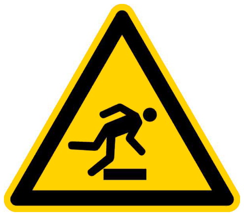 Warnschild Stolpergefahr 200 mm, Alu
