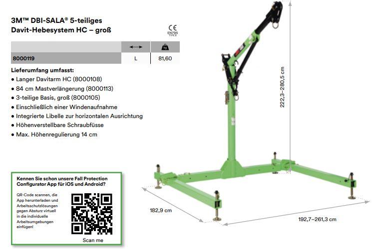 3M DBI-SALA 8000119 Davit-System für beengte Räume