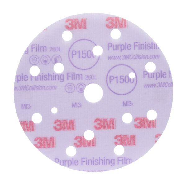 3M Hookit Purple 260L Schleifscheibe 15-fach gelocht