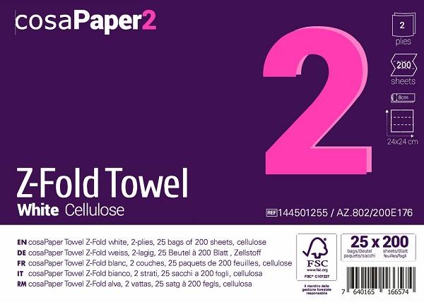 Handtuch cosaPaper Z-Falz 2-lagig