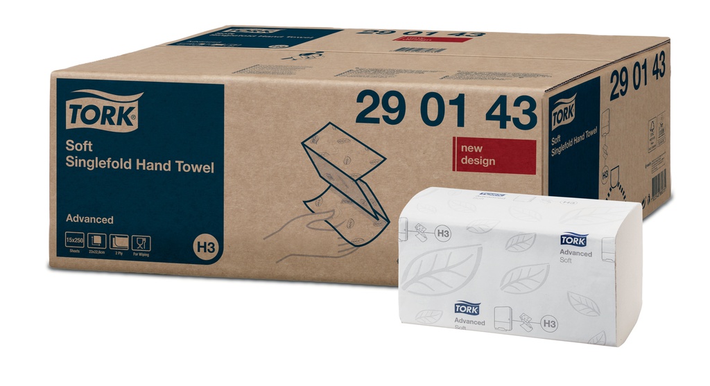 Tork Handtuch Advanced V-Falz 2-lagig weiss H3