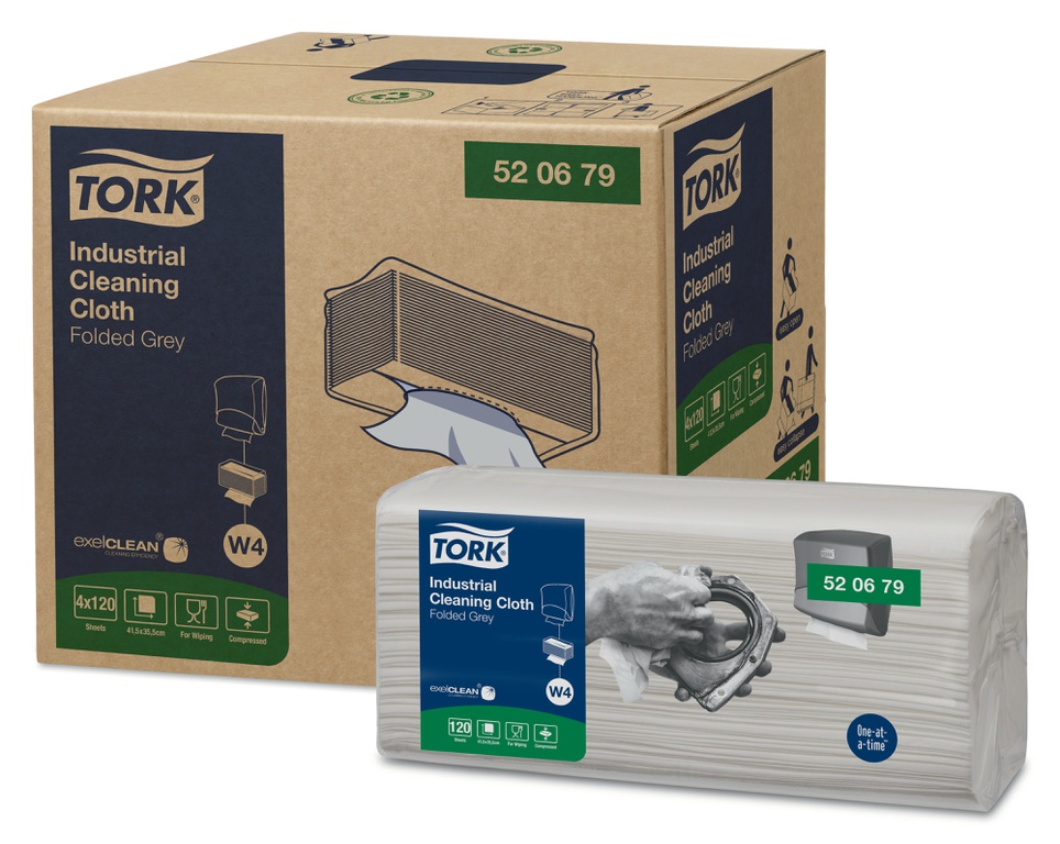 Tork Reinigungstuch W4 Industrie Einzeltüücher 1-lagig grau