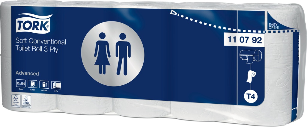 Tork Toilettenpapier Advanced T4 3-lagig Recycling naturweiss